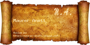Maurer Anett névjegykártya